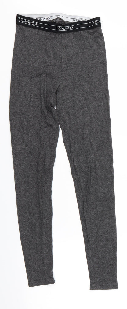 Topshop Womens Grey   Cropped Leggings Size 6 L25 in - Topshop