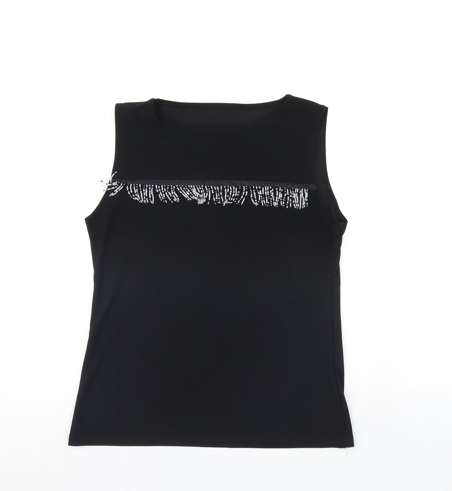 Womens UK Size L Preworn Black Basic Tank