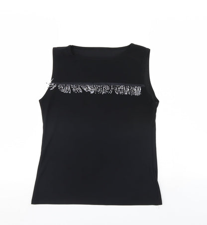 Womens UK Size L Preworn Black Basic Tank