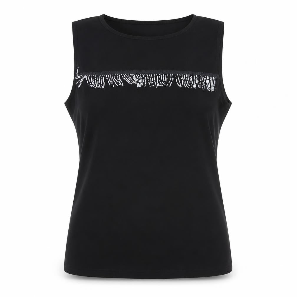 Womens UK Size L Preworn Black Basic Tank