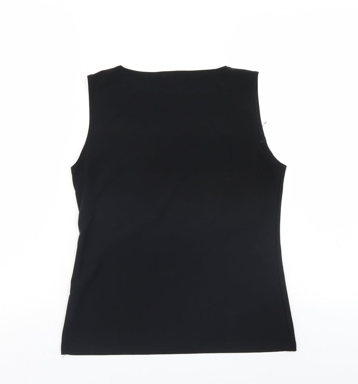 Womens UK Size L Preworn Black Basic Tank