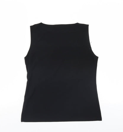 Womens UK Size L Preworn Black Basic Tank