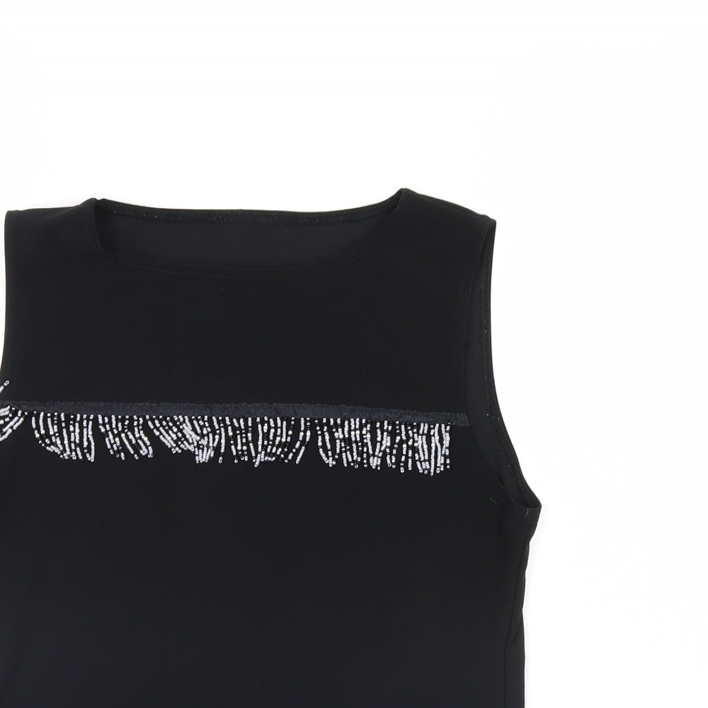 Womens UK Size L Preworn Black Basic Tank
