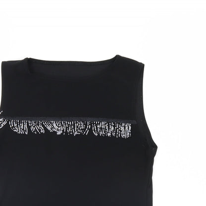 Womens UK Size L Preworn Black Basic Tank