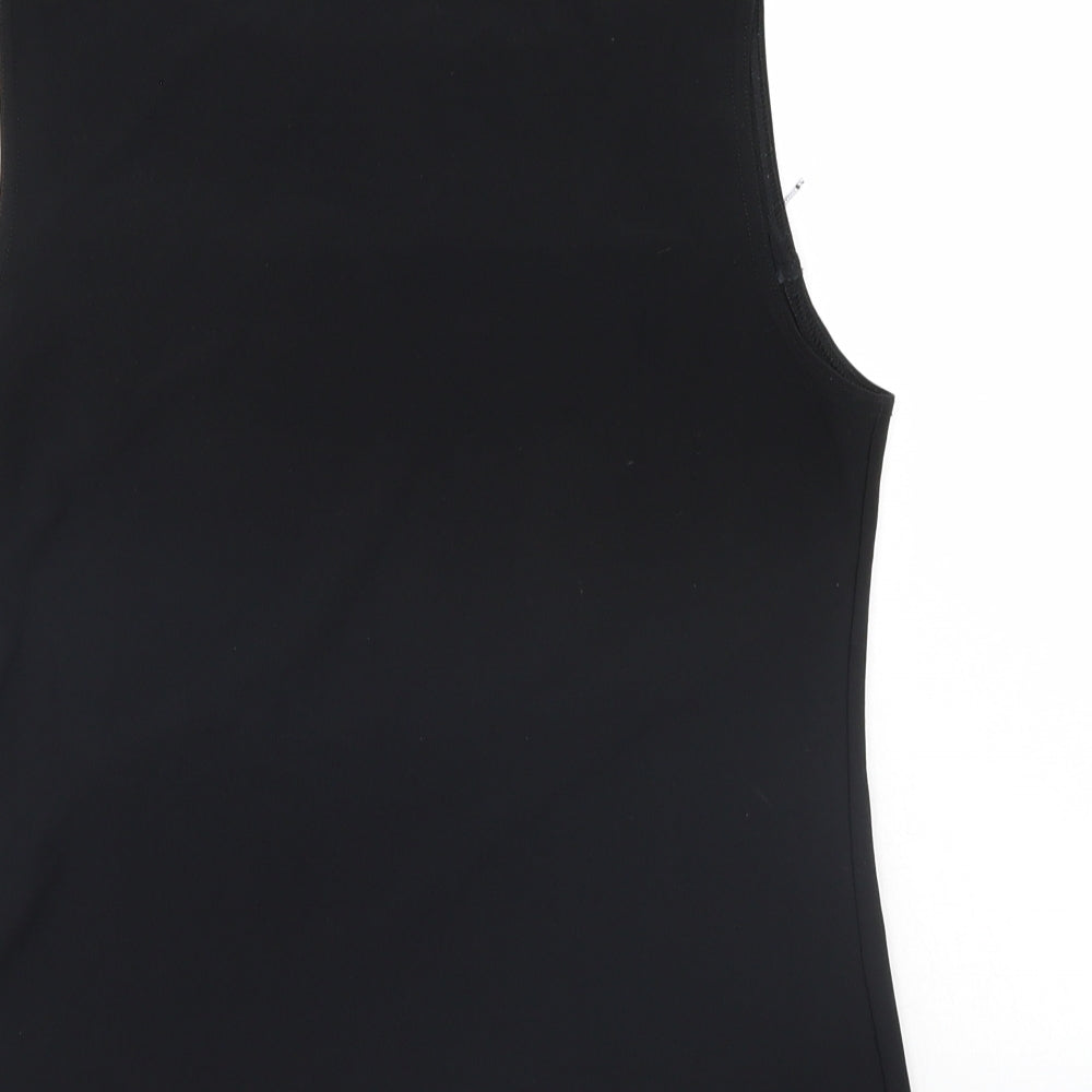 Womens UK Size L Preworn Black Basic Tank