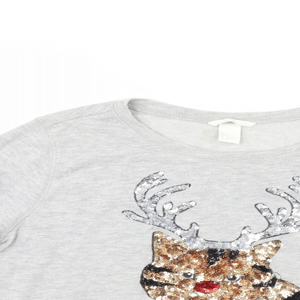 H&M Womens Grey   Pullover Sweatshirt Size S