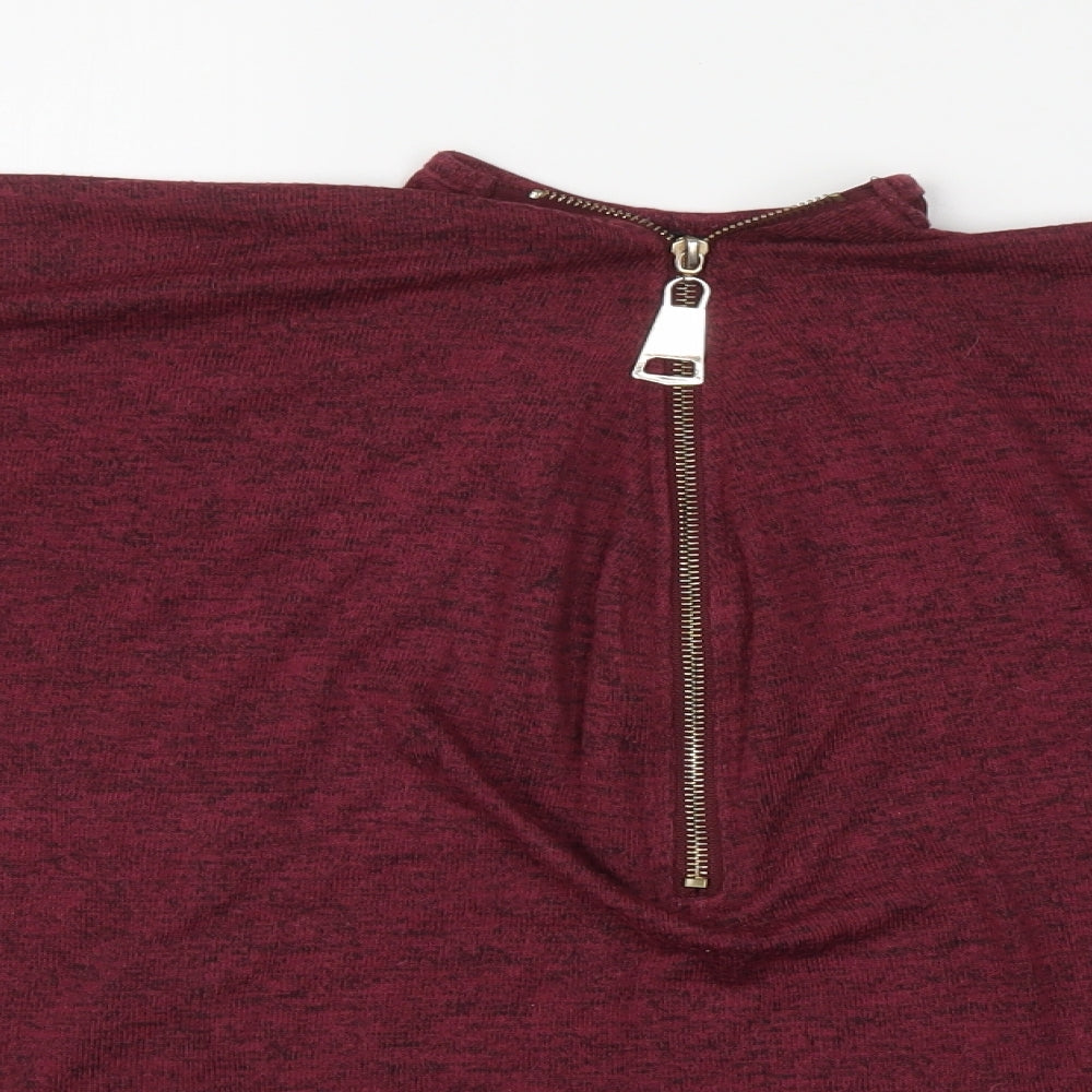 Womens UK Size S New Look Red Basic Blouse