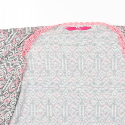YD Girls Multicoloured Argyle/Diamond  Cardigan Jumper Size 10-11 Years