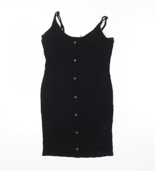 Womens UK Size 8 ASOS Black Basic Button-Up