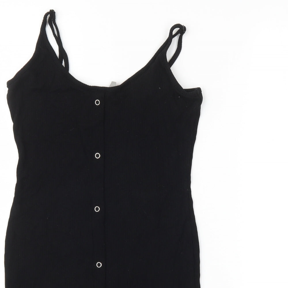 Womens UK Size 8 ASOS Black Basic Button-Up