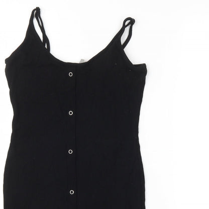 Womens UK Size 8 ASOS Black Basic Button-Up