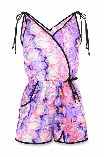 Jean Club Womens Multicoloured Floral  Playsuit One-Piece Size 6