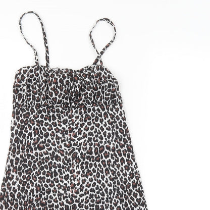 Womens UK Size 4 PRETTYLITTLETHING Brown Basic Blouse