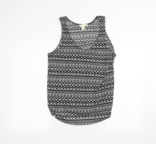 Womens UK Size M H&M Black Basic Tank