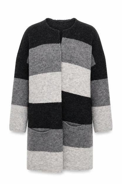 Atmosphere Womens Grey Striped  Jacket Coatigan Size S
