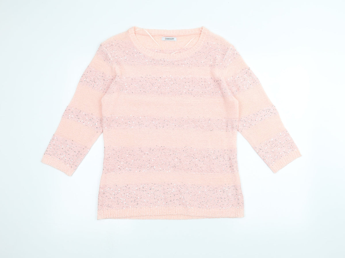 Womens UK Size 10 Damart Pink Pullover Jumper