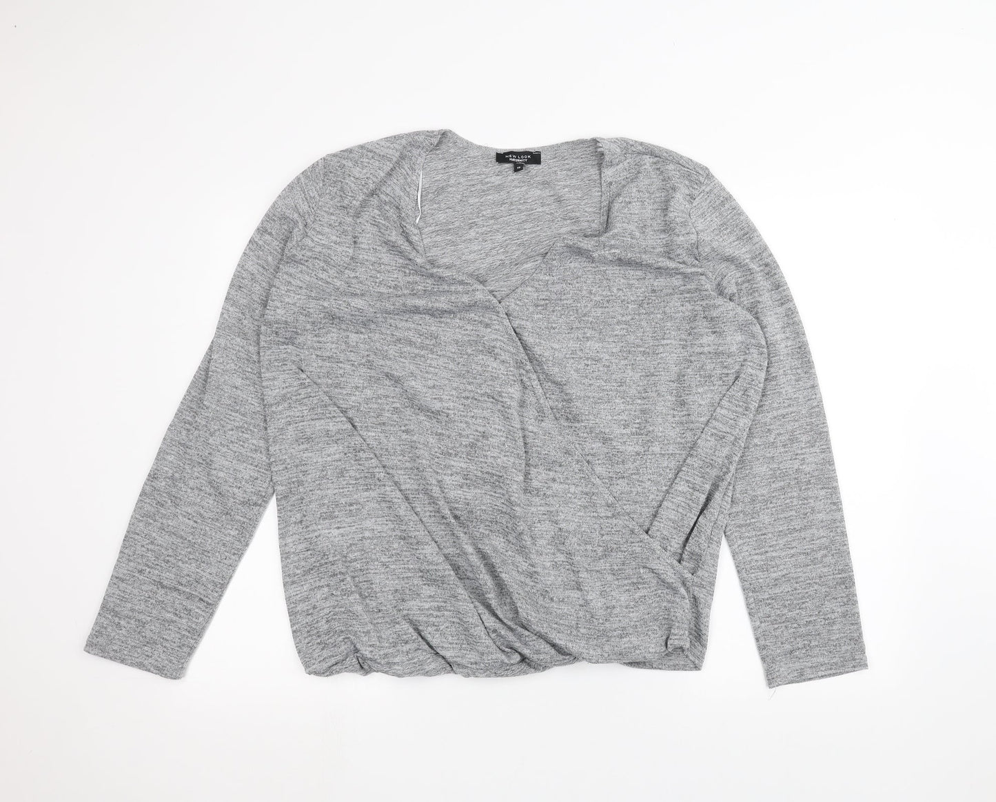 Womens UK Size 12 New Look Grey Basic Blouse