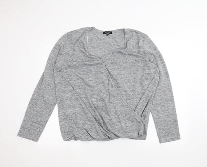 Womens UK Size 12 New Look Grey Basic Blouse