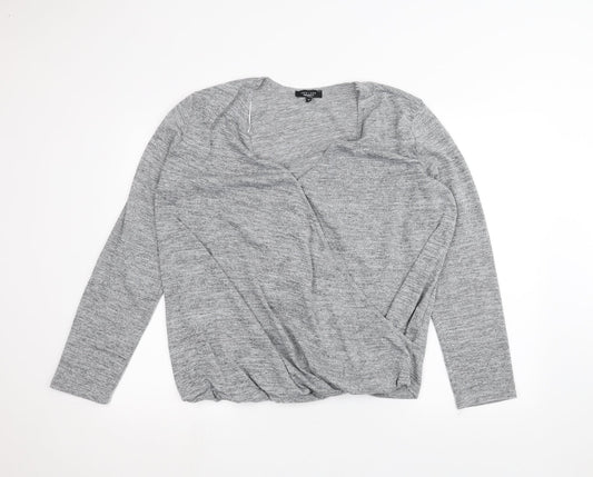 Womens UK Size 12 New Look Grey Basic Blouse