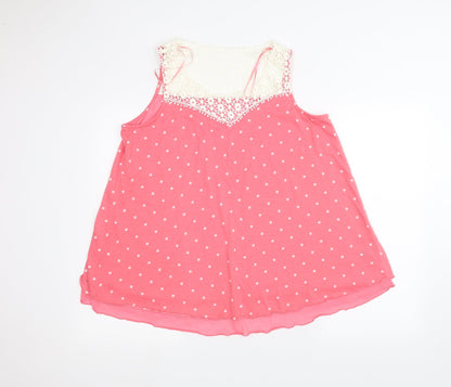 George Womens Pink Polka Dot  Basic Blouse Size 14
