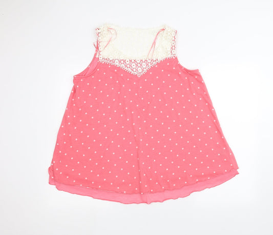 George Womens Pink Polka Dot  Basic Blouse Size 14