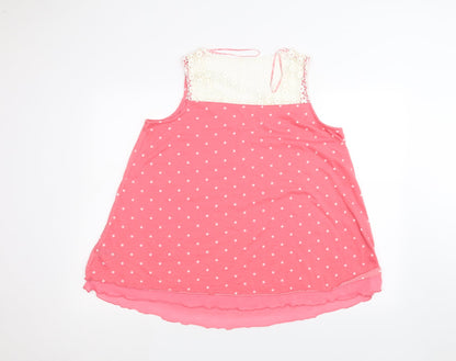 George Womens Pink Polka Dot  Basic Blouse Size 14