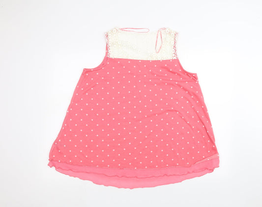 George Womens Pink Polka Dot  Basic Blouse Size 14