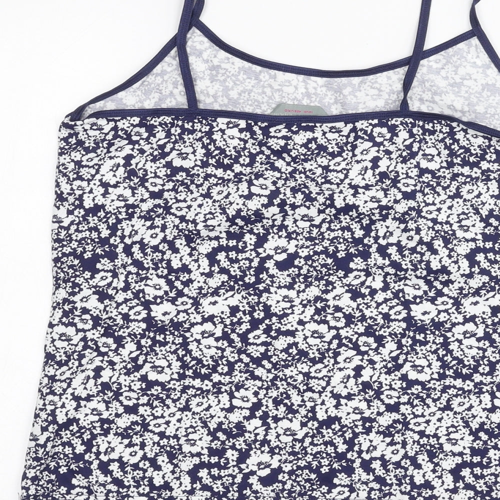 Dorothy Perkins Womens Blue Floral  Basic Blouse Size 12