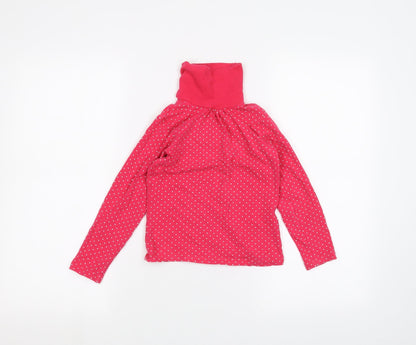 pink & black Girls Pink Polka Dot  Basic T-Shirt Size 5-6 Years