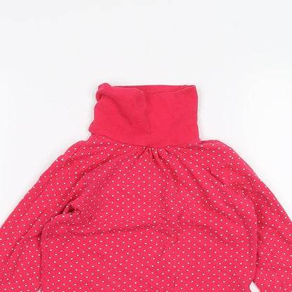 pink & black Girls Pink Polka Dot  Basic T-Shirt Size 5-6 Years