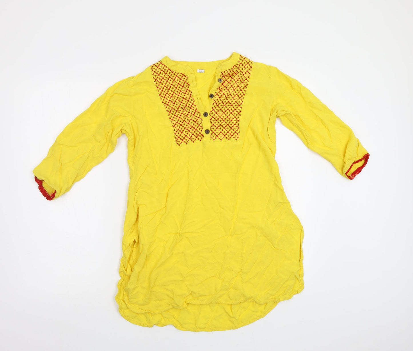 Womens UK Size L Preworn Yellow Basic Blouse