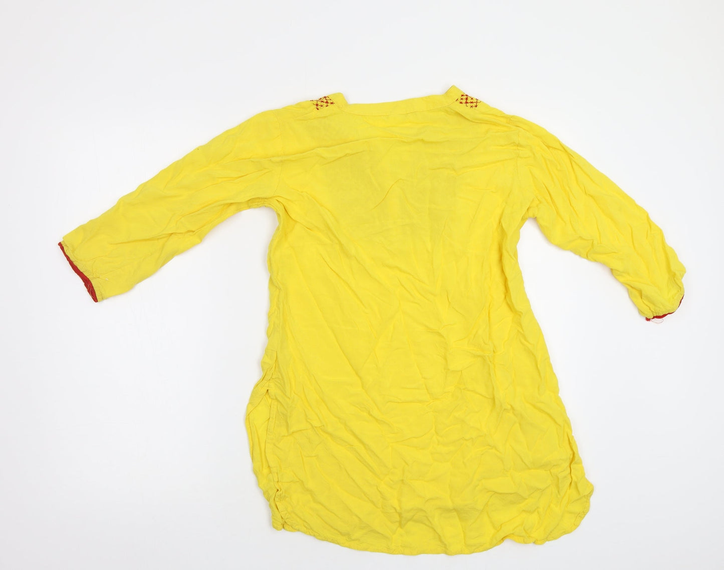 Womens UK Size L Preworn Yellow Basic Blouse