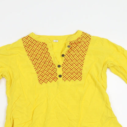 Womens UK Size L Preworn Yellow Basic Blouse