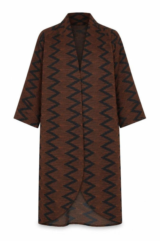 Womens UK Size L Boohoo Brown Overcoat