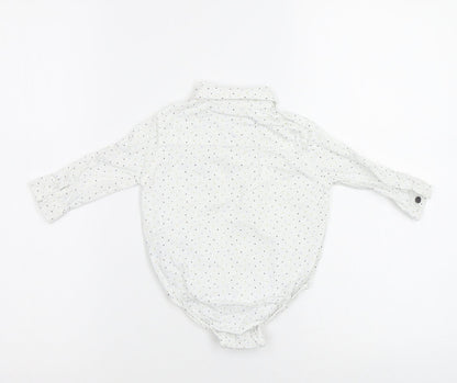 Little Gent Baby White Polka Dot  Babygrow One-Piece Size 3-6 Months