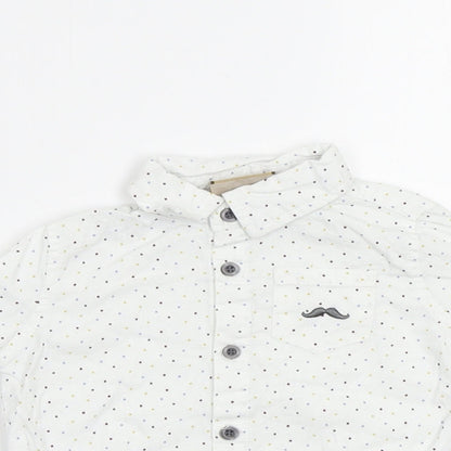 Little Gent Baby White Polka Dot  Babygrow One-Piece Size 3-6 Months