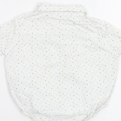 Little Gent Baby White Polka Dot  Babygrow One-Piece Size 3-6 Months