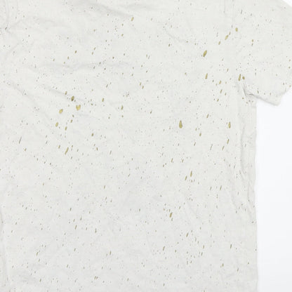 NEXT Girls Beige Polka Dot  Basic T-Shirt Size 10 Years  - Skeleton