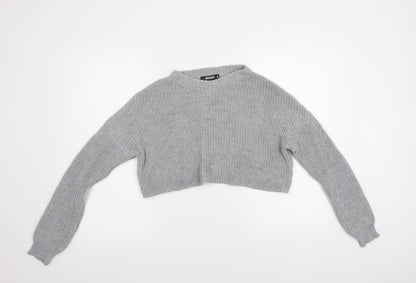 Womens UK Size M Missguided Grey Pullover Jumper