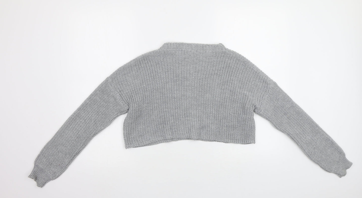 Womens UK Size M Missguided Grey Pullover Jumper