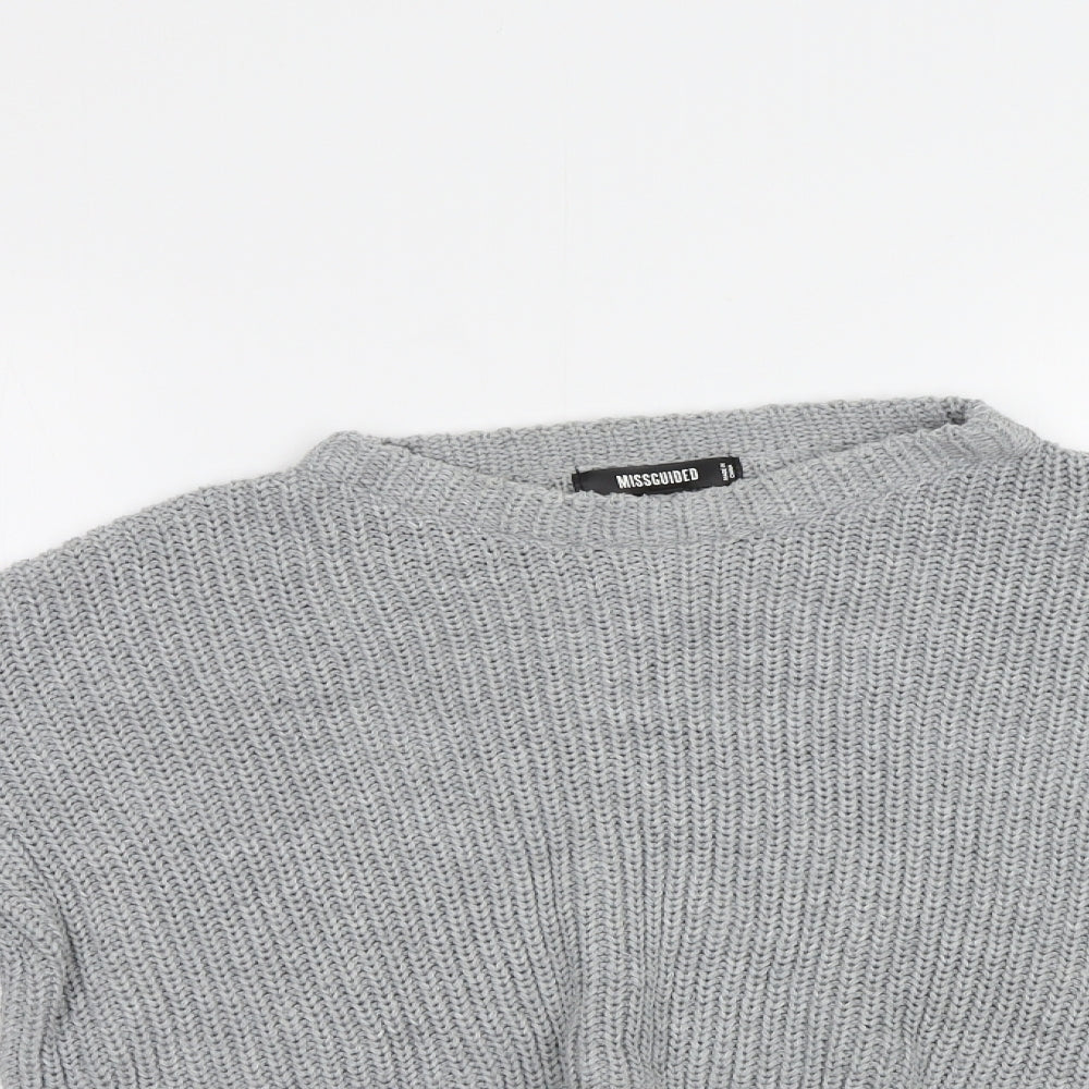 Womens UK Size M Missguided Grey Pullover Jumper