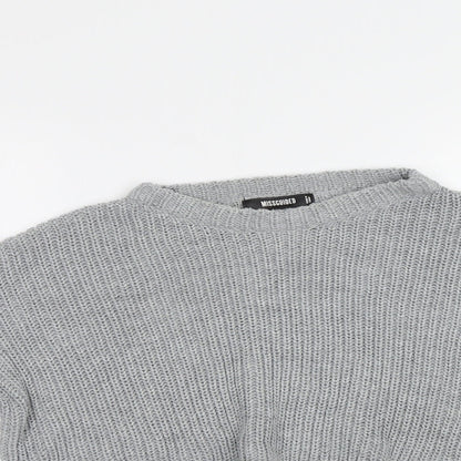 Womens UK Size M Missguided Grey Pullover Jumper