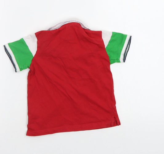 George Boys Red   Basic Polo Size 2 Years  - Wales