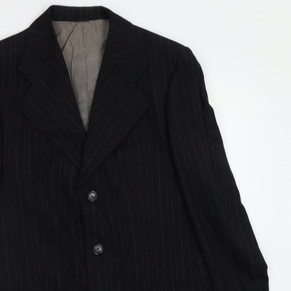 FRAME Mens Black Striped  Jacket Blazer Size 42