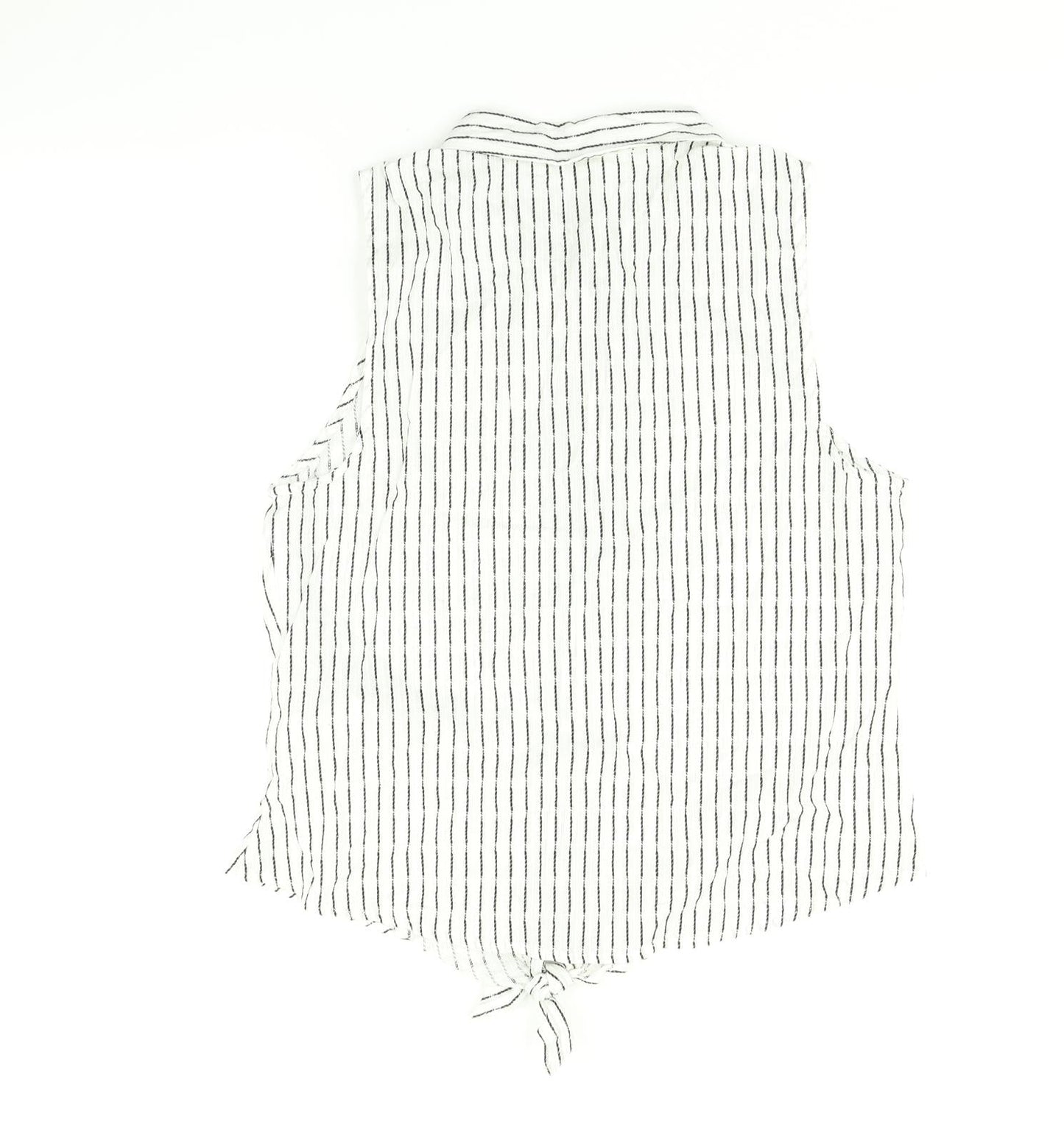 Primark Womens Multicoloured Striped  Basic T-Shirt Size 12  - Tie bottom