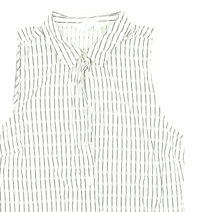 Primark Womens Multicoloured Striped  Basic T-Shirt Size 12  - Tie bottom