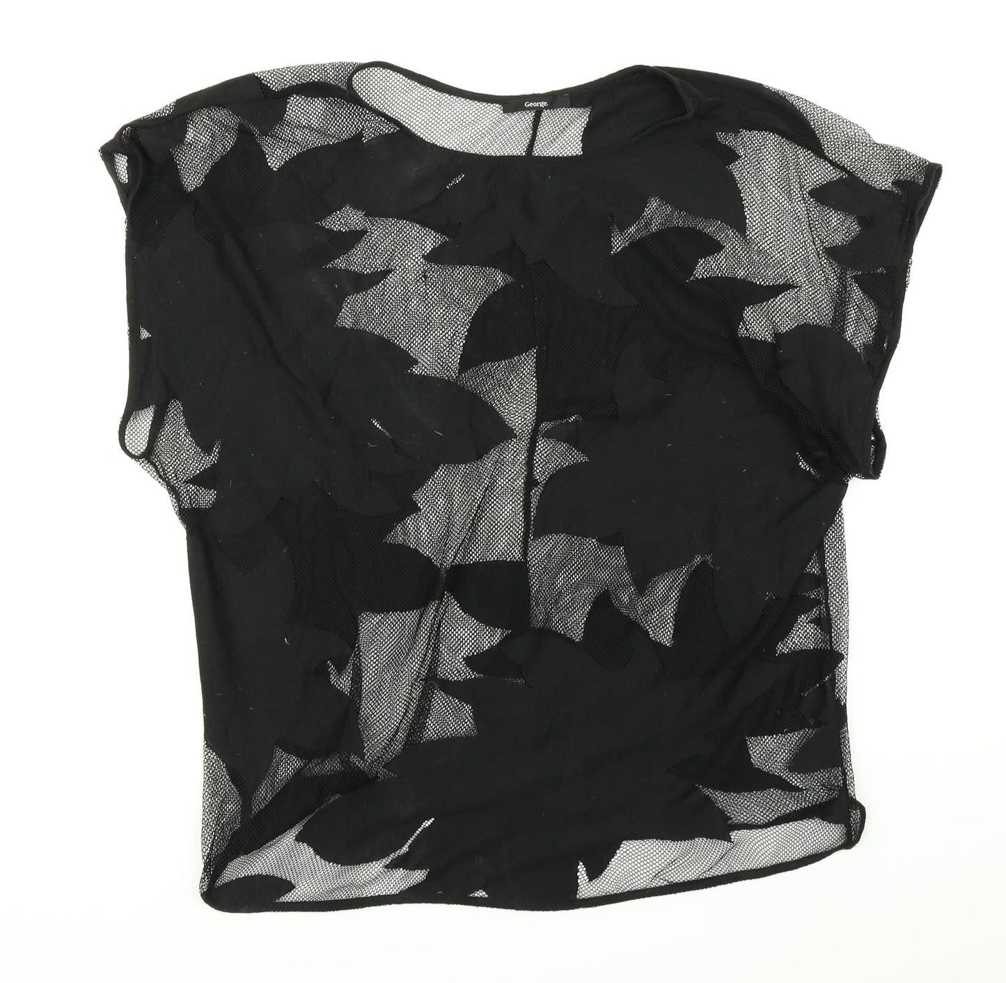 George Womens Black Floral  Basic  Size S  - Overshirt