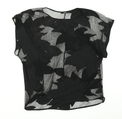 George Womens Black Floral  Basic  Size S  - Overshirt