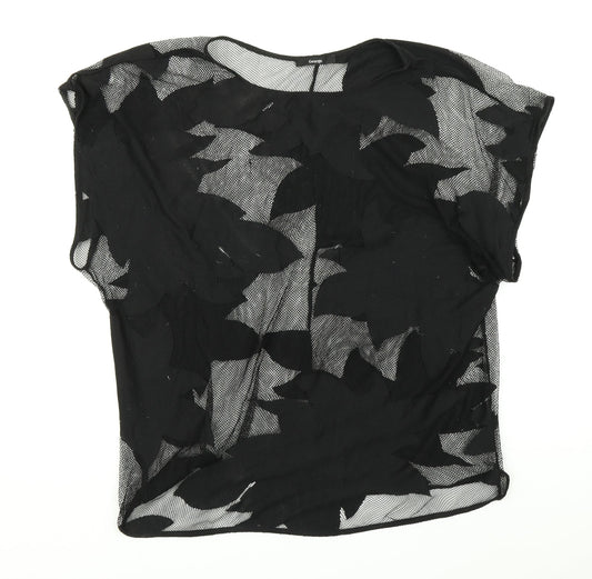 George Womens Black Floral  Basic  Size S  - Overshirt