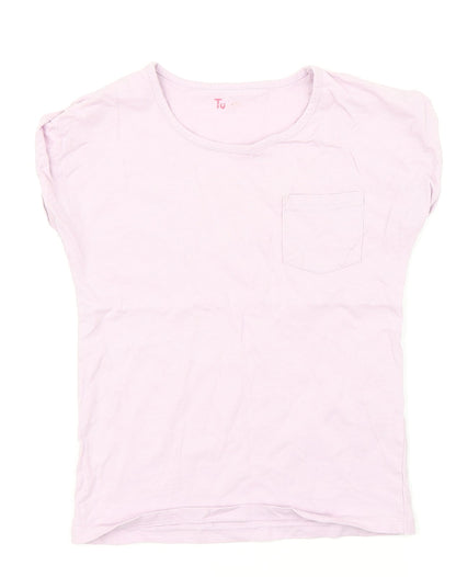 TU Girls Purple   Basic T-Shirt Size 8 Years